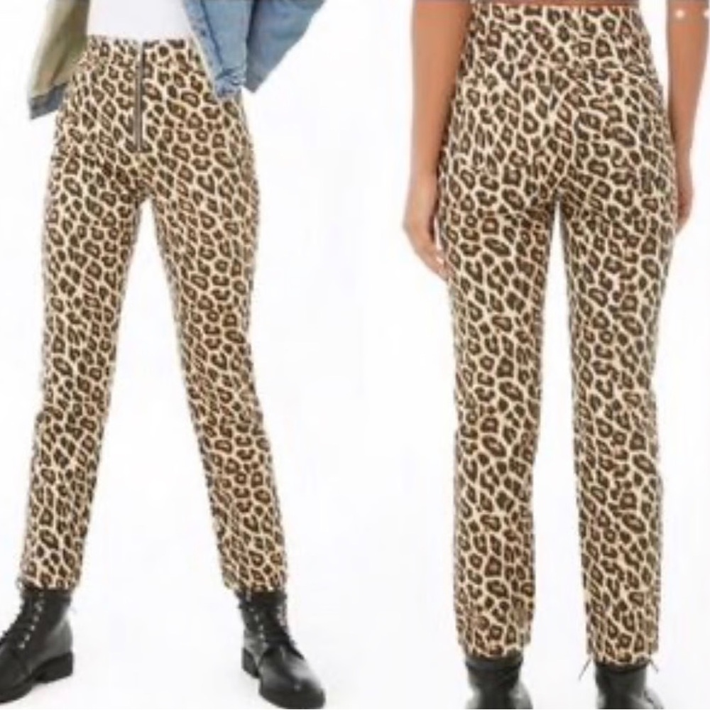 Forever 21 Leopard Print High-Waisted Pants